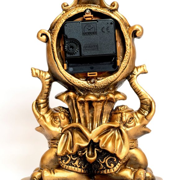 9.5" Elephant Retro Mantel Clock,Battery Operated Decorative Tabletop Clock - Picture 5 of 5